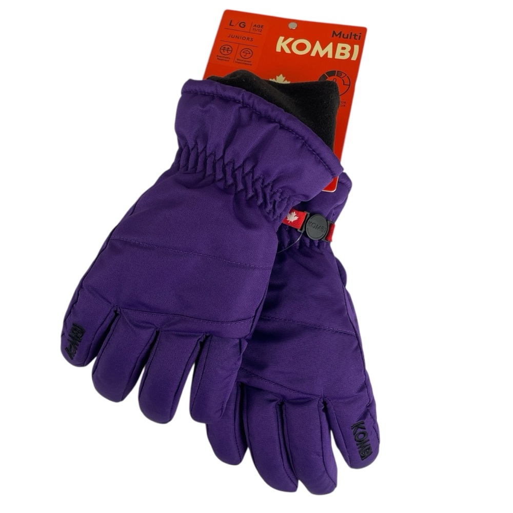 Kombi Kids Purple Breathable Waterproof Winter Gloves Size Large Age 11/12 NWT